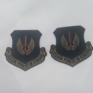 2 Military Air Force  Patches -  US AIR FORCES IN EUROPE  Patch